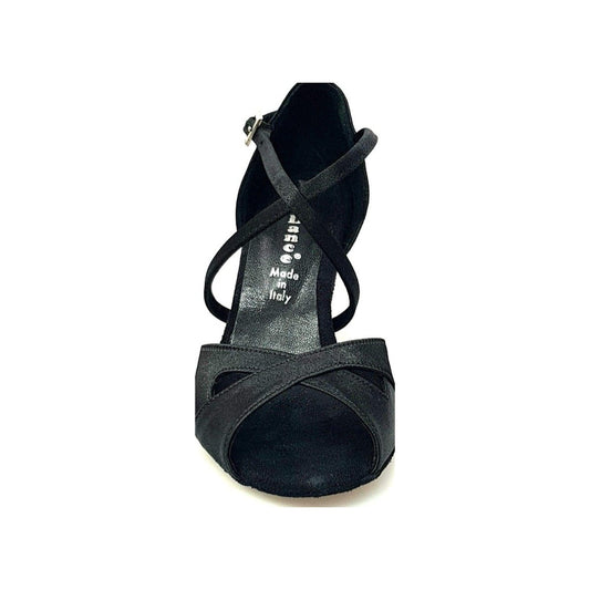 Scarpa Basica Da donna in Raso Seta Nero Ely QC Wish Dance, vista laterale