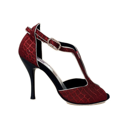 Scarpa da donna Wishdance Fascino (401) in Sunset Rosso, con design elegante e dettaglio colorato, visibile nella foto.