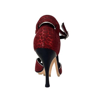 Scarpa da donna Wishdance Fascino 401 in Sunset Rosso, elegante calzatura con design raffinato e dettagli colorati.