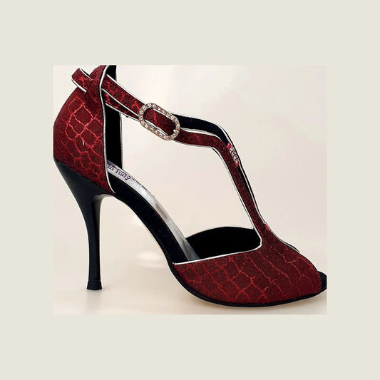 Scarpa da donna Wishdance Fascino (401) in Sunset Rosso, con design elegante e dettaglio colorato, visibile nella foto.