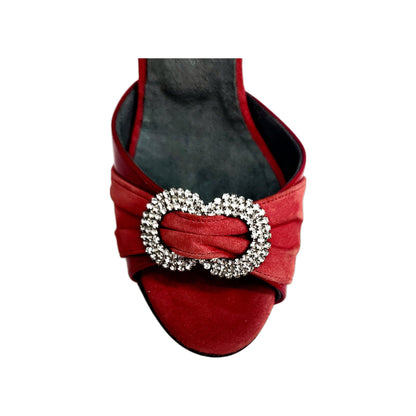 Sandalo da Donna in Pelle di Vernice Rossa Camoscio Rosso GILDA SW F.626 Wish Dance, vista dall'alto