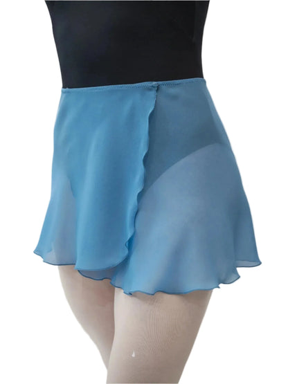 Gonnellino chiffon in seta blu royal per adulti, lunghezza 35cm, attorcigliato, con movimento leggero e tessuto elegante.