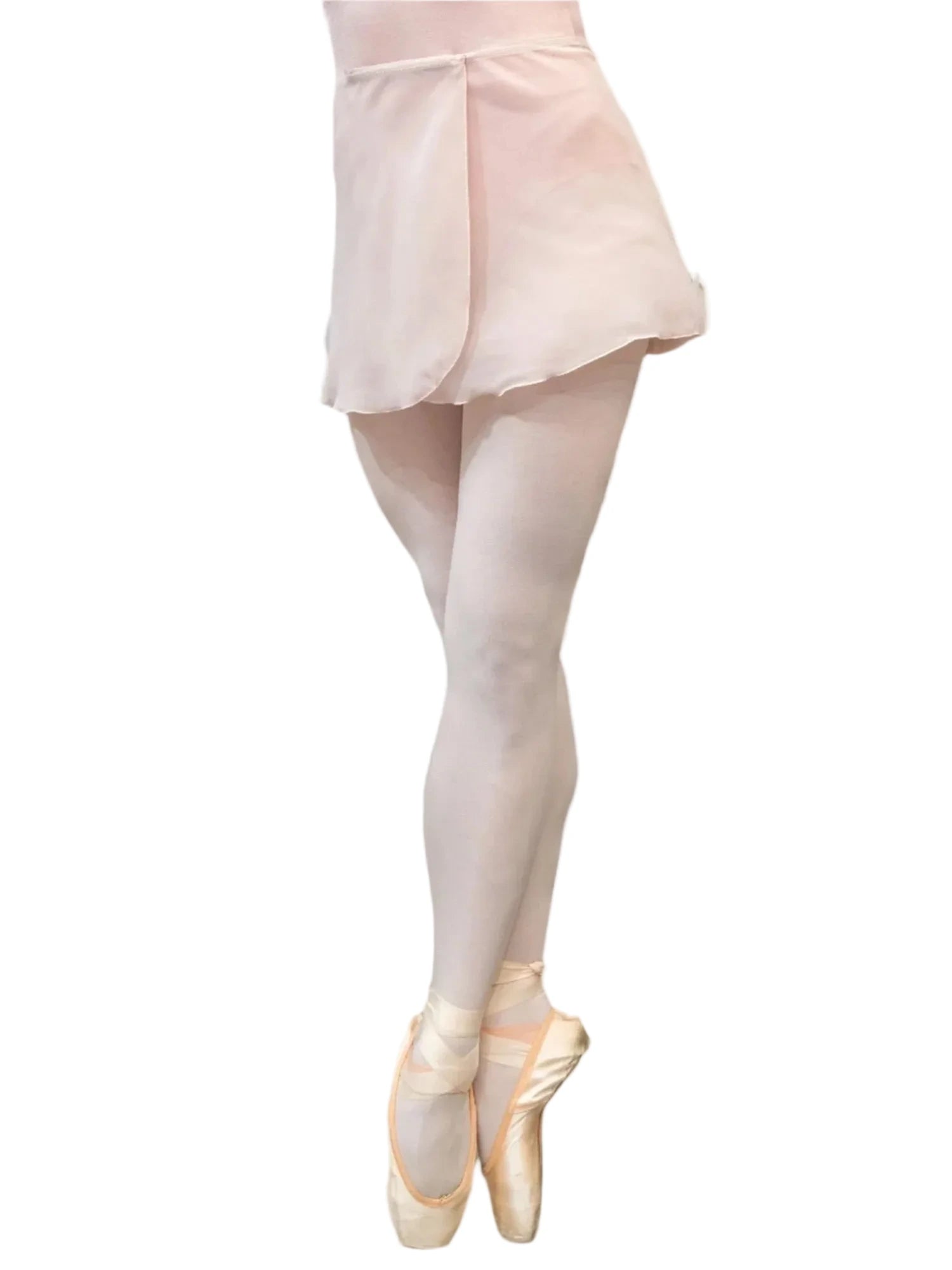 Gonnellino chiffon in seta rosa per adulti, lunghezza 35cm, attorcigliata, di marca Wish Dance Shop, elegante e colorata.