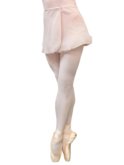 Gonnellino chiffon in seta rosa per adulti, lunghezza 35cm, attorcigliata, di marca Wish Dance Shop, elegante e colorata.
