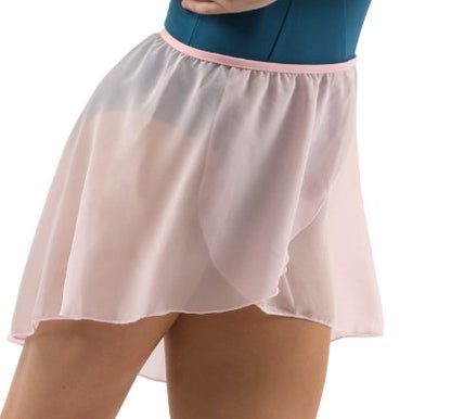 Gonnellino in chiffon di seta rosa per bambina, 27cm, con design attorcigliato, ideale per danza e costume.