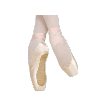 Punte da danza classica Grishko Fouette, morbidezza media, larghezza variabile, progettate per ballerine professionali.