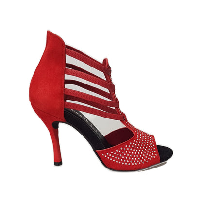 Sandalo da Donna in Camoscio Rosso Hera Wish Dance, vista frontale