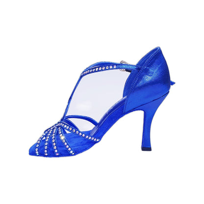 Scarpa da Donna in Lurex Blu Royal e Camoscio Blu Royal Infinity Wish Dance, vista posteriore
