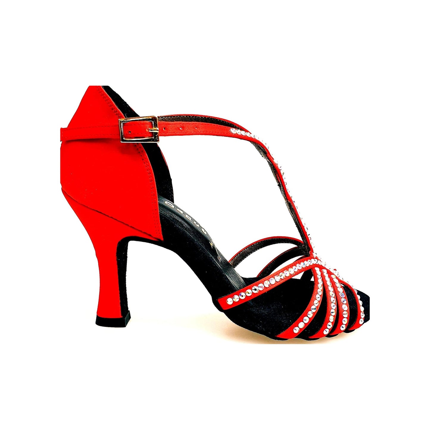 Scarpa Da Donna in Raso Seta Rosso Infinity Wish Dance, vista laterale
