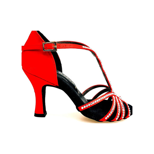 Scarpa Da Donna in Raso Seta Rosso Infinity Wish Dance, vista laterale
