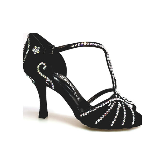 Scarpa Da Donna in Raso Seta Nero Infinity Plus Wish Dance, vista laterale