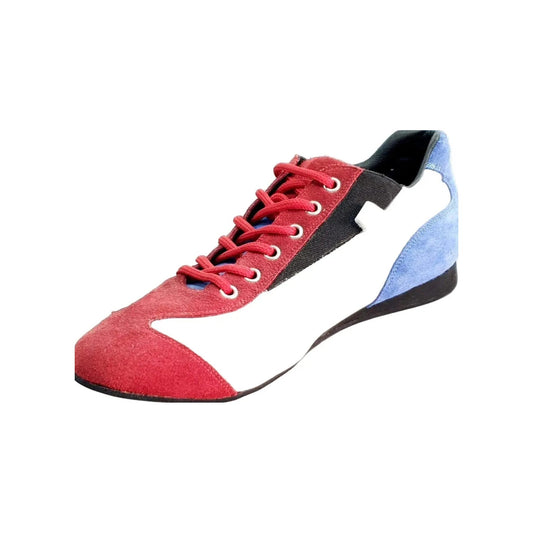 Sneaker Bandera Cubana Camoscio rosso Camoscio Blu Royal e Pelle Bianca Extraconfort CAMAGUEY Wish Dance, vista laterale