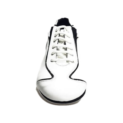 Scarpa sneaker Habana in pelle bianca con profili neri e suola in Microlight, stile comodo e moderno di Wish Dance Shop.