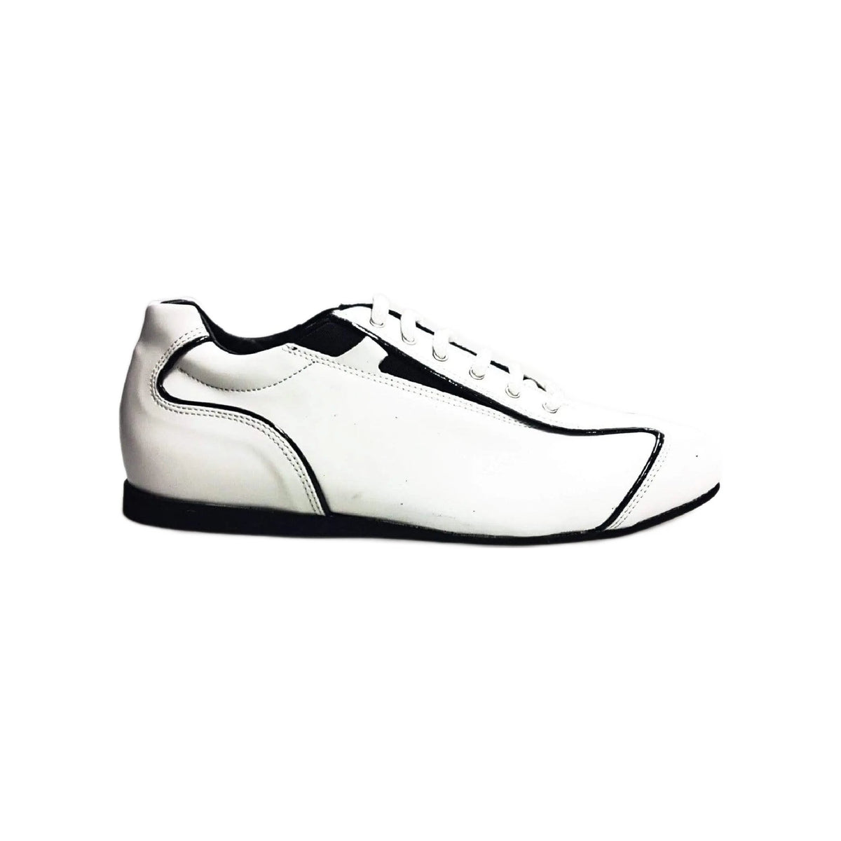 Sneaker bianca Ivan Habana in pelle con dettagli neri e suola in Microlight, calzatura comoda e moderna di Wish Dance Shop