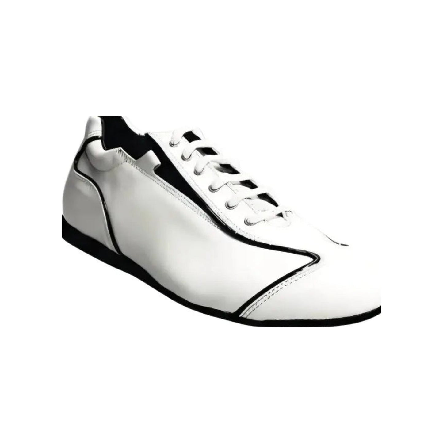 Sneaker bianca in pelle HABANA (Ivan) con profili neri e suola in Microlight, scarpa di alta qualità e comfort.