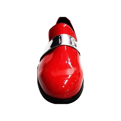 Scarpa mocassino Jackson Wish Dance Shop in vernice rossa con fascia argento, fodera in vera pelle italiana.
