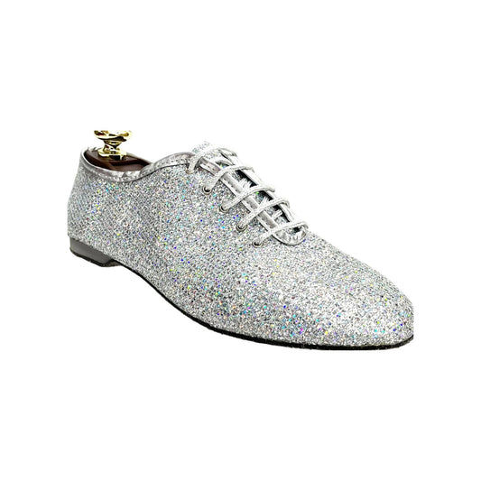 Scarpa Jazz Wish Dance Shop Jazz 03 in Prisma Silver con dettagli lucidi e suola in gomma, ideata per danza jazz.