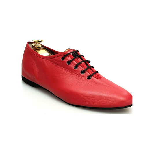 Scarpa Jazz Confort Jazz 04 in pelle rossa, elegante e comoda, ideale per danza, marca Wish Dance Shop.