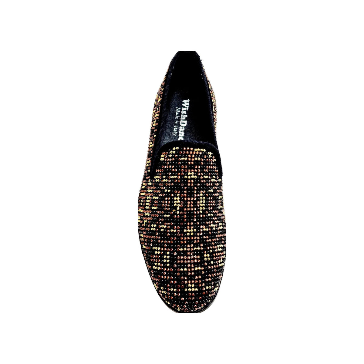 Mocassino da Uomo in Camoscio nero CURTIS Leopard Brown Wish Dance, vista laterale