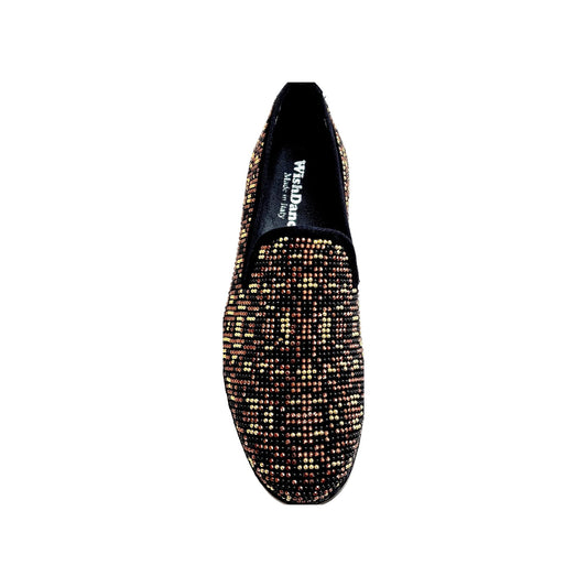 Mocassino da Uomo in Camoscio nero CURTIS Leopard Brown Wish Dance, vista laterale