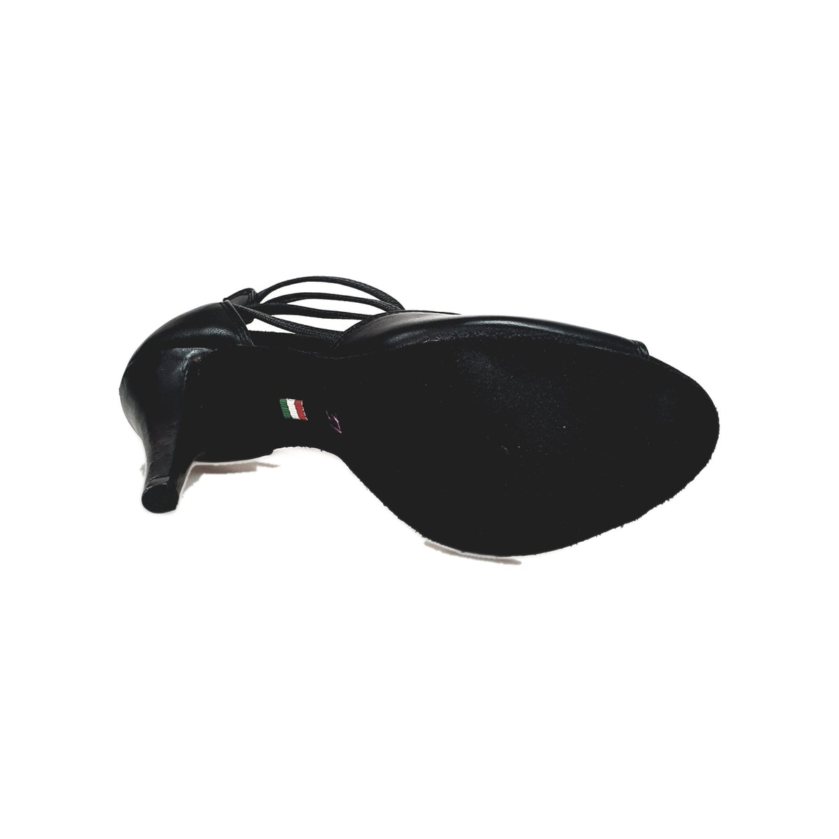 Sandalo donna Wish Dance Shop Lilith Zip in pelle nera con zip sul tallone ed elastici neri, vista frontale