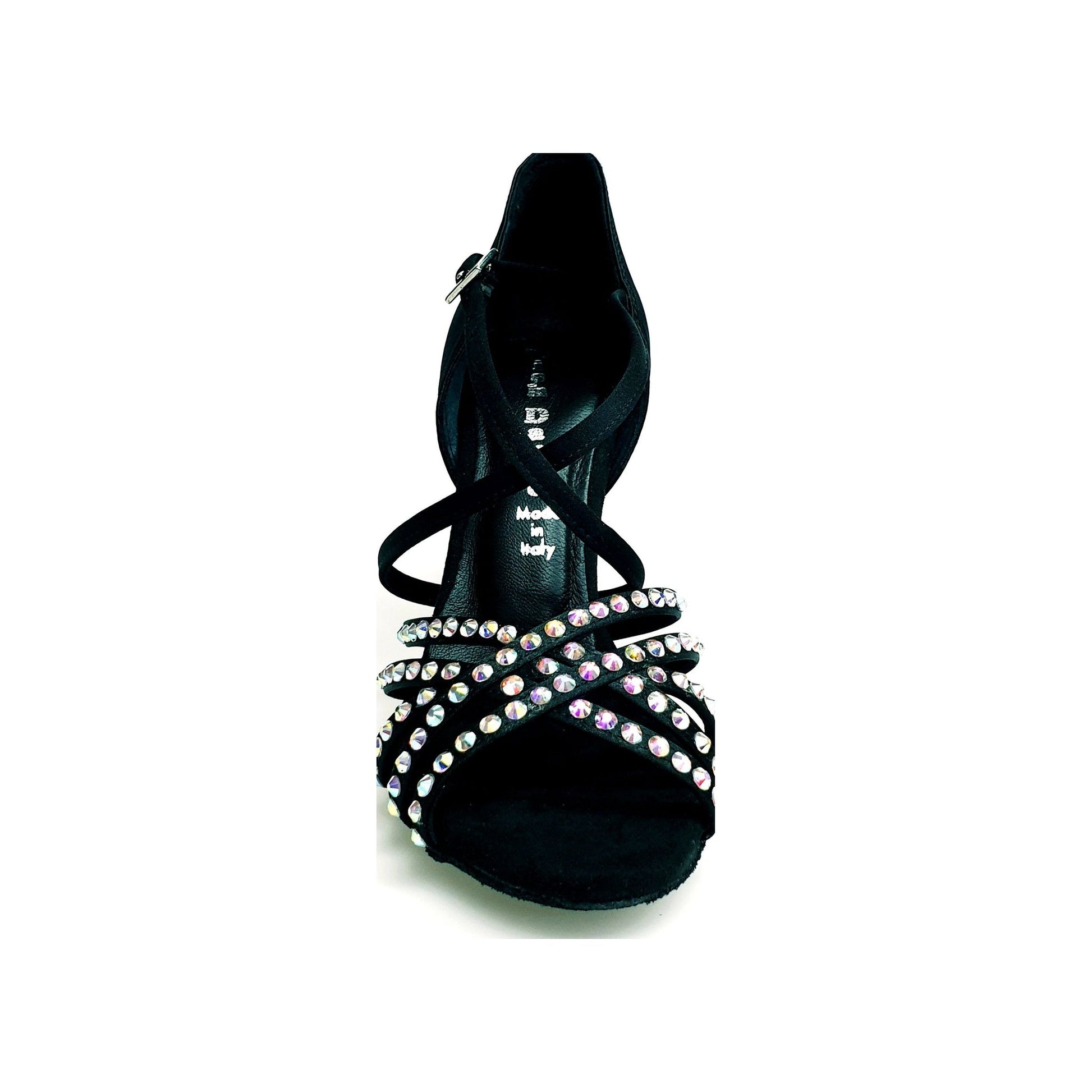 Scarpa da Ballo da Donna in Raso Seta Nero MELODY QC Plus Wish Dance, vista laterale