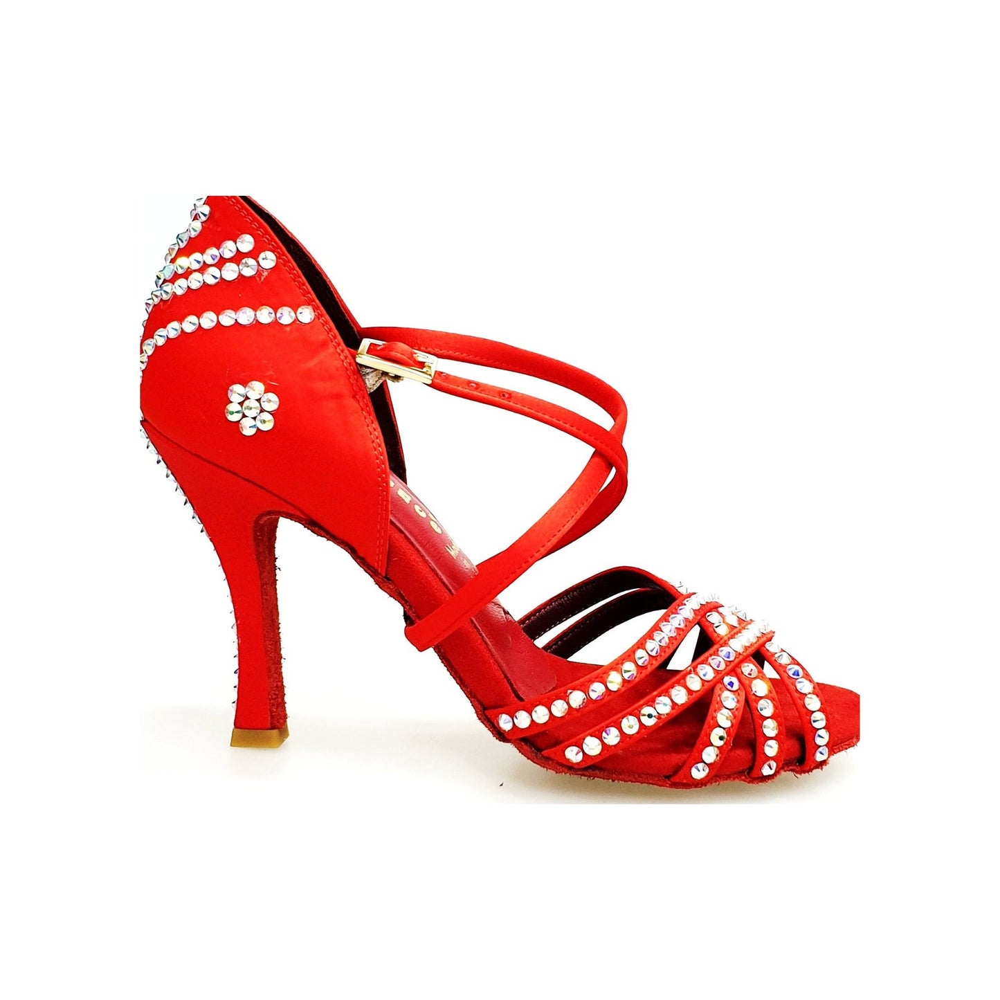 Scarpa da Ballo da Donna in Raso Seta Rosso MELODY QC Plus Wish Dance, vista laterale