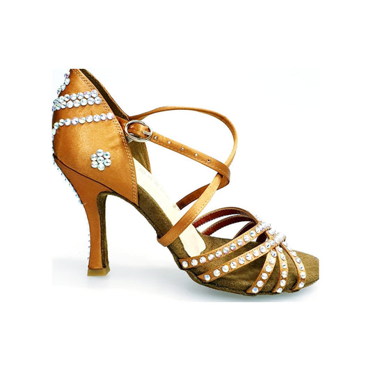 Scarpa da Ballo da Donna in Raso Seta Bronzo MELODY QC Plus Wish Dance, vista laterale
