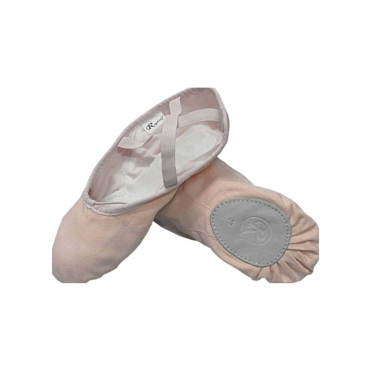 Mezza punta MILLY T200 in stoffa juta traspirante con suola divisa a goccia ed elastici cuciti, ideali per danza classica.