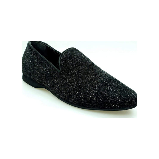 Mocassino nero in glitter premium Wish Dance Shop con interno in pelle, elegante calzatura donna con finiture di qualità