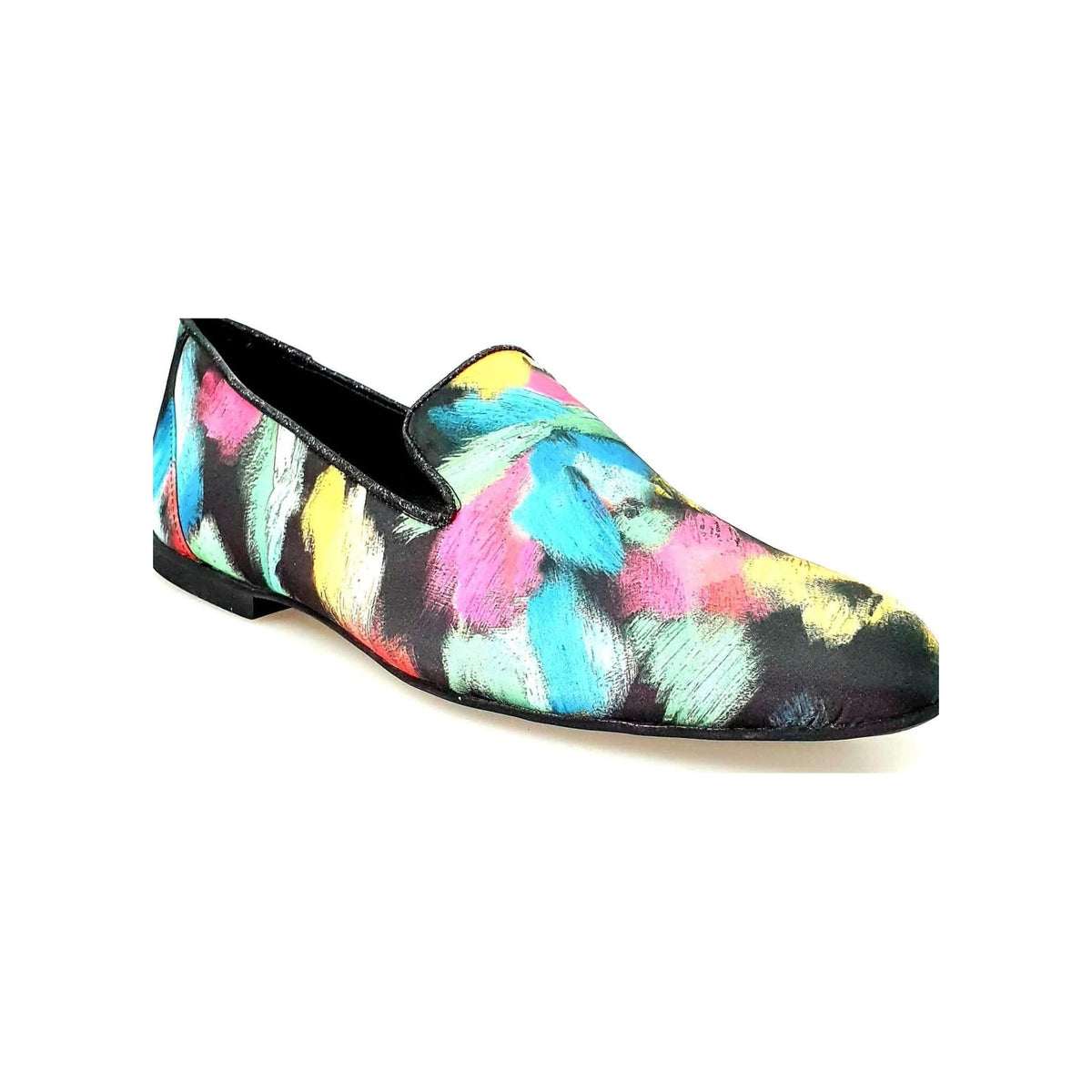 Mocassino da uomo Admiral Iris Black in tessuto Picasso nero con profili in lurex nero e rivestito in vera pelle italiana.
