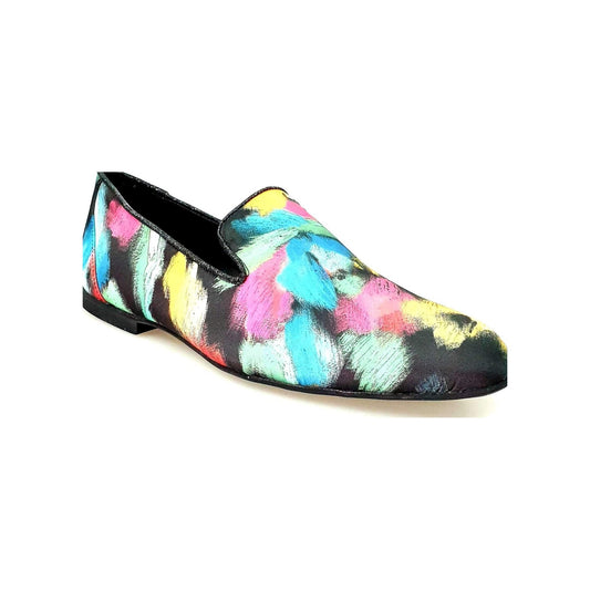 Mocassino da uomo Admiral Iris Black in tessuto Picasso nero con profili in lurex nero e rivestito in vera pelle italiana.