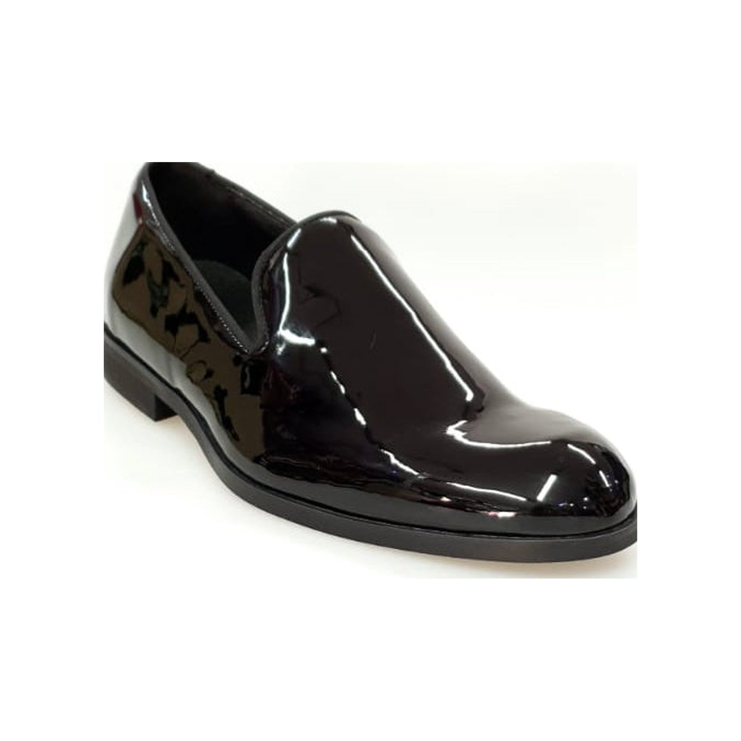 Scarpa mocassino da uomo Galà Black Night Wishdance in vernice nera con fodera in vera pelle italiana, elegante e raffinata