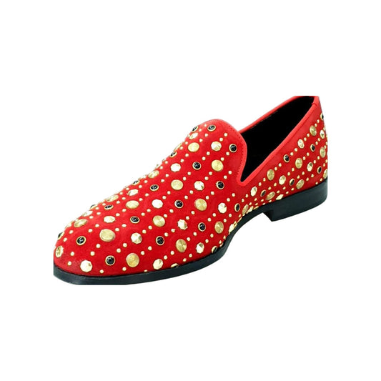 Mocassino da Uomo in Camoscio Rosso Jack Sparrow Pirata Wish Dance, vista laterale