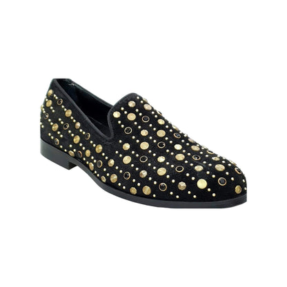 Mocassino da Uomo in Camoscio Nero Jack Sparrow Pirata Wish Dance, vista laterale