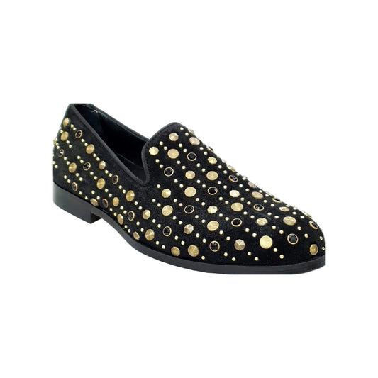 Mocassino da Uomo in Camoscio Nero Jack Sparrow Pirata Wish Dance, vista laterale