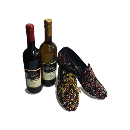 Mocassino da Uomo in Camoscio Nero Samakaka Yellow Wish Dance, dettaglio materiale