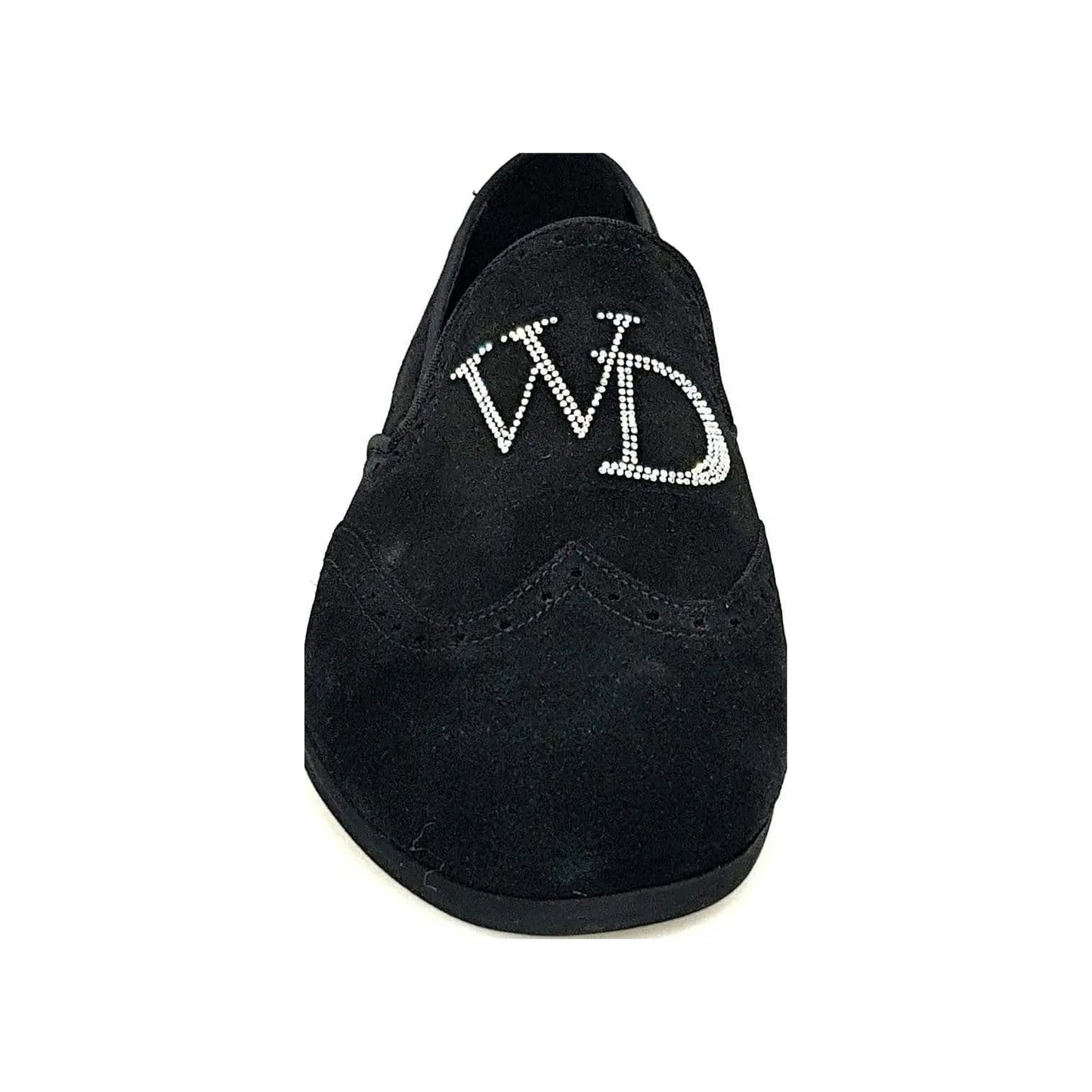 Mocassino da uomo in camoscio nero Wishdance con dettagli Swarovski Boreali, elegante e di alta qualità.