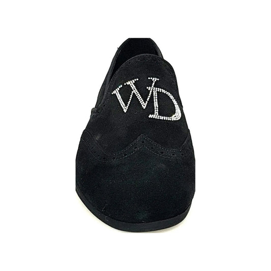 Mocassino da uomo in camoscio nero Wishdance con dettagli Swarovski Boreali, elegante e di alta qualità.