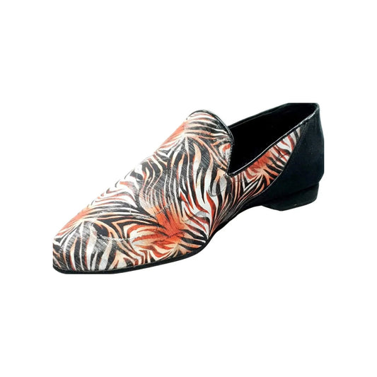 Mocassino da Uomo in Tessuto Lavorato in Fantasia Giungla Rosso Serse Wish Dance, nero, vista laterale