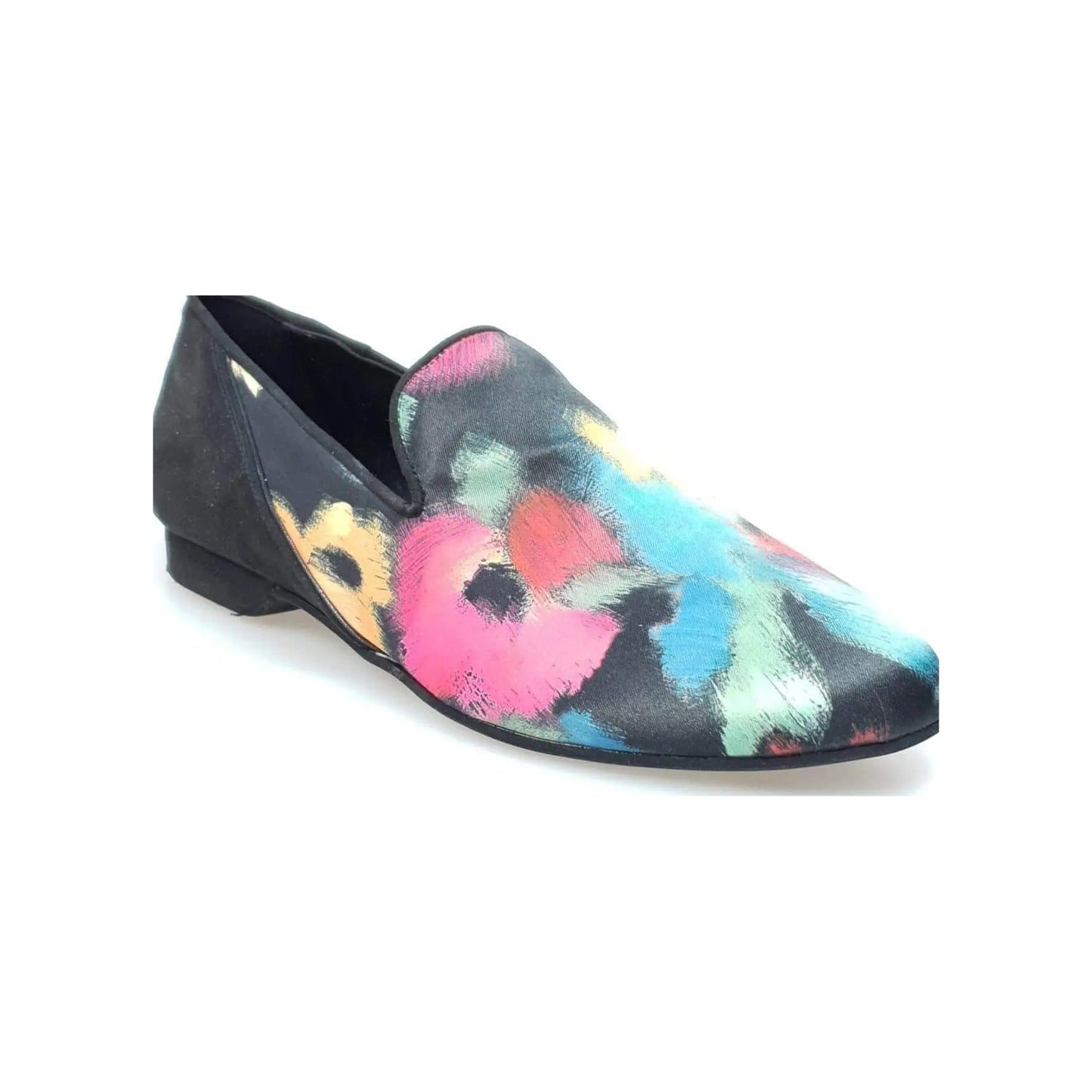 Mocassino da uomo Serse 800B in stile Picasso nero con tallone in camoscio nero, scarpa elegante Wish Dance Shop
