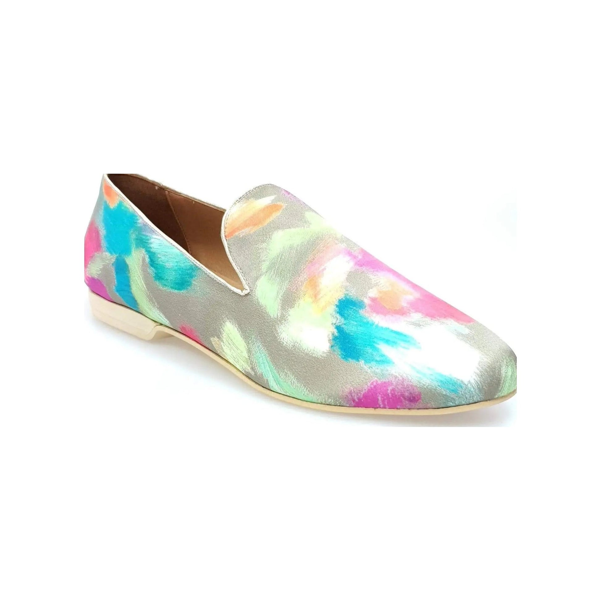 Mocassino da uomo Wish Dance Shop Iris Gold Green in tessuto Picasso verde, eleganti e comodi, stile classico e moderno