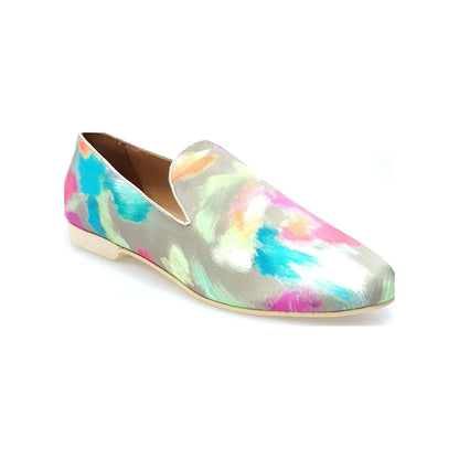 Mocassino da uomo Wish Dance Shop Iris Gold Green in tessuto Picasso verde, eleganti e comodi, stile classico e moderno