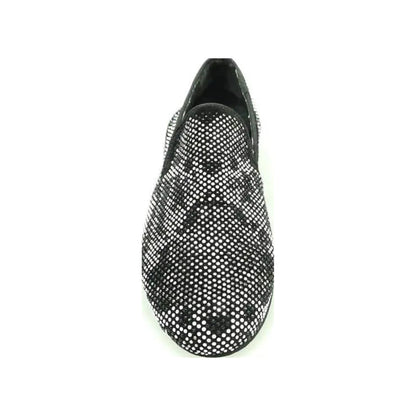 Scarpa mocassino Wishdance Serse (800) in tessuto stampa vipera nero, elegante e resistente, ideale per ogni occasione.