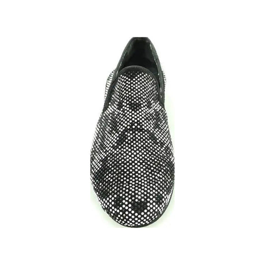 Scarpa mocassino Wishdance Serse (800) in tessuto stampa vipera nero, elegante e resistente, ideale per ogni occasione.