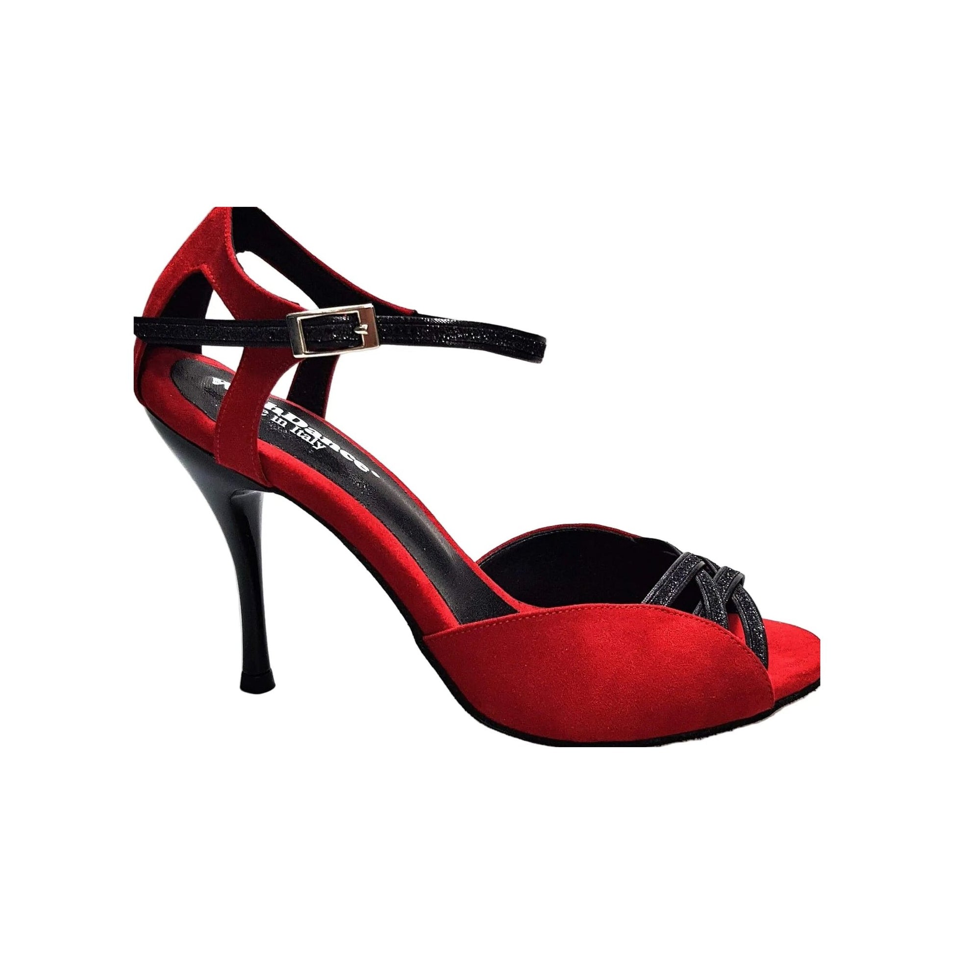 Sandalo da Donna in Camoscio Rosso Morgane Scarlett Wish Dance, nero, vista laterale