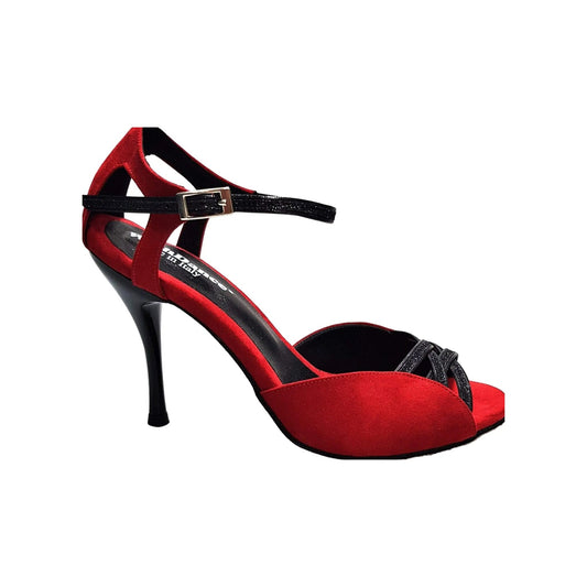 Sandalo da Donna in Camoscio Rosso Morgane Scarlett Wish Dance, nero, vista laterale