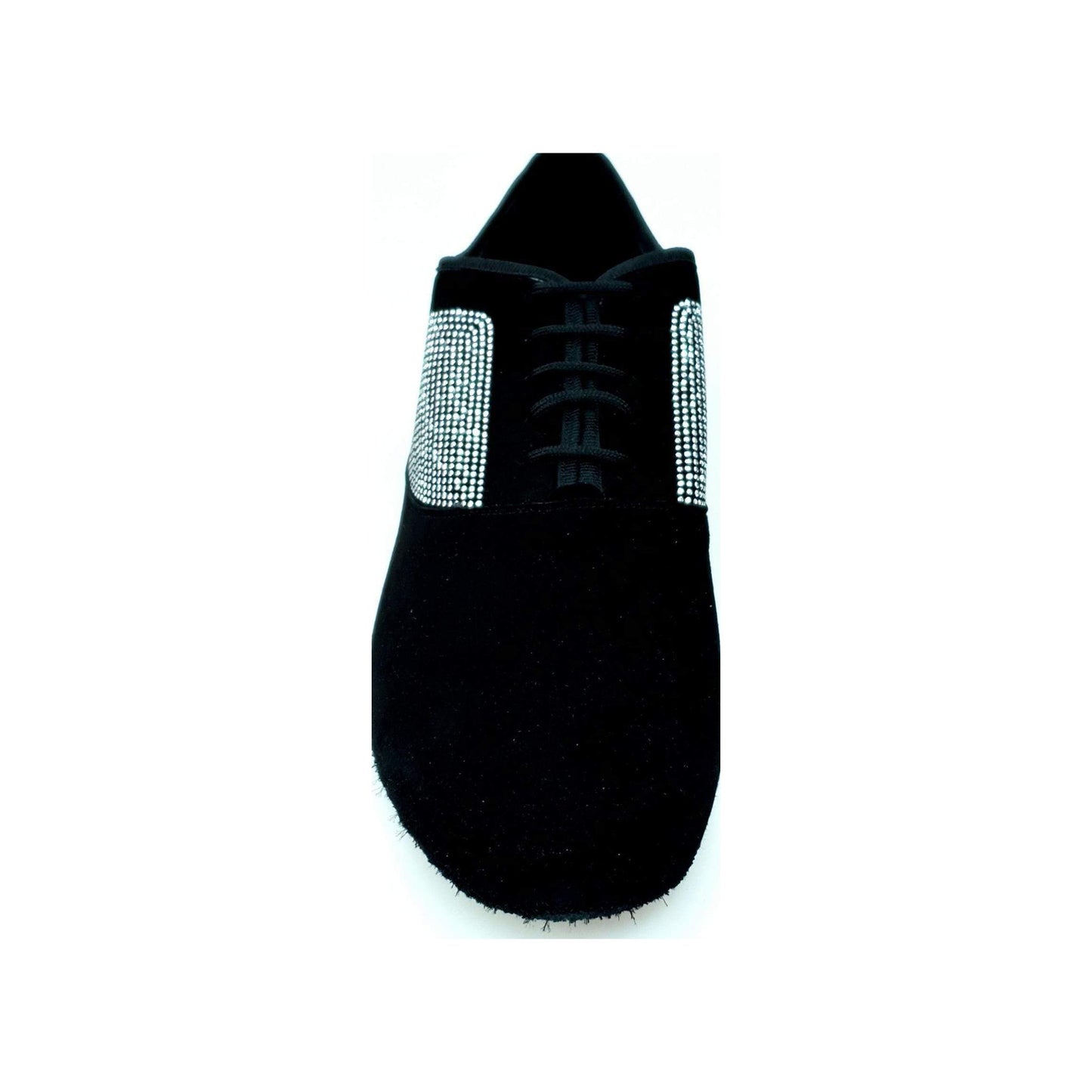 Stringata da Uomo chiusura Mod. Oxford Scarpa in Camoscio Nero e Brill Borch Forma Tonda Malaga Broadway, vista laterale