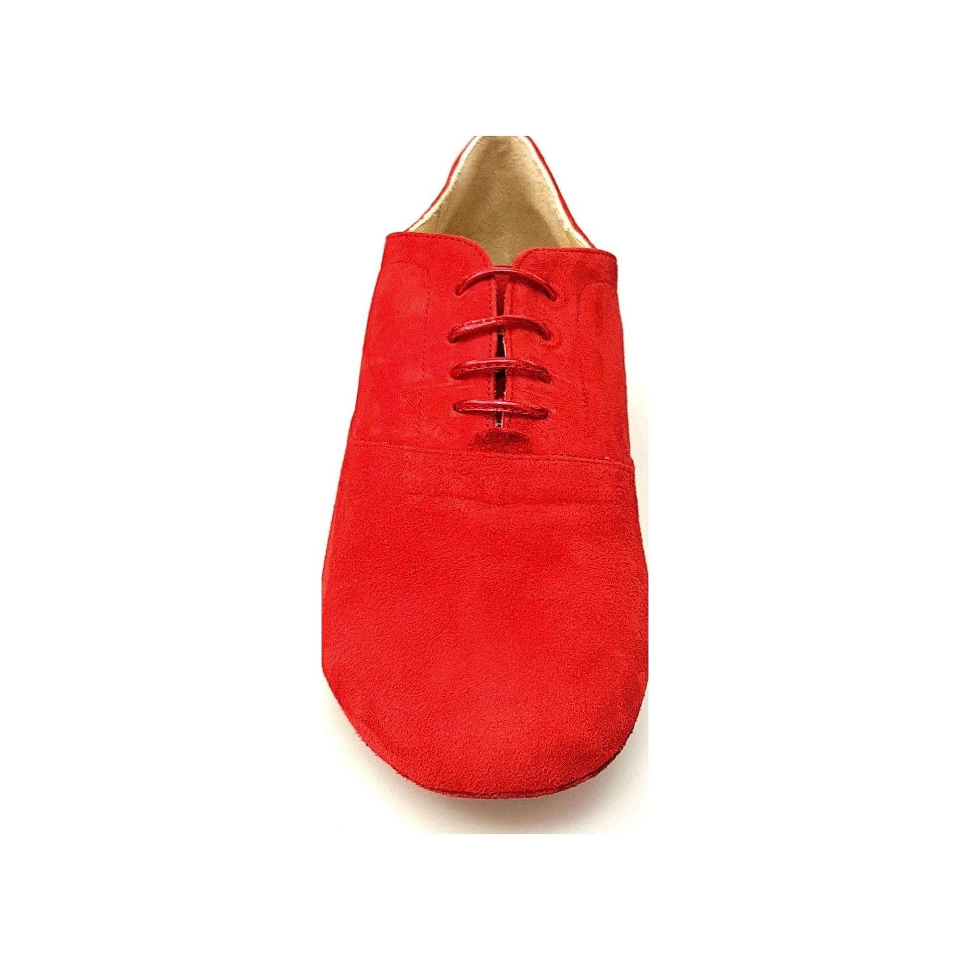 Scarpe stringate da uomo Malaga MS07 in camoscio rosso con chiusura Oxford, forma tonda, marca Wish Dance Shop.