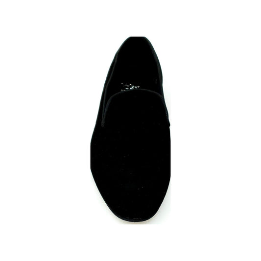 Scarpa mocassino da uomo Boris MS20 in camoscio nero con punta lunga e fodera in pelle, stile elegante e raffinato